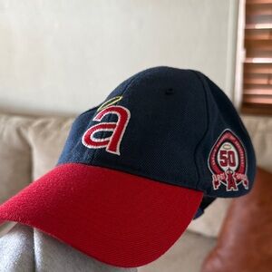 Navy and Red Baseball Cap with Logo